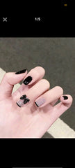 Shein Nails Shimmer 3D Bow Decor