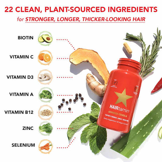 HAIRtamin - ADVANCED FORMULA ONE MONTH SUPPLY | ONE CAPSULE A DAY