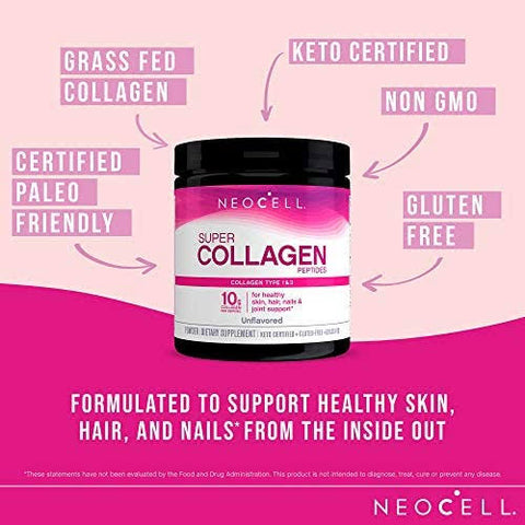 Neocell Super Collagen Peptides, Unflavored, 7 oz (200 g)
