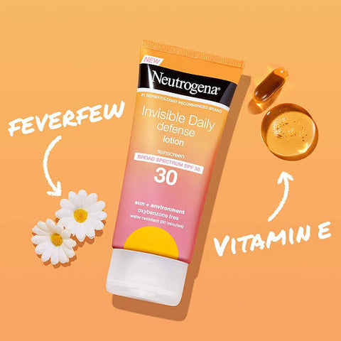 Neutrogena Invisible Daily Defense Sunscreen Lotion SPF 30(Expiry 07/23)