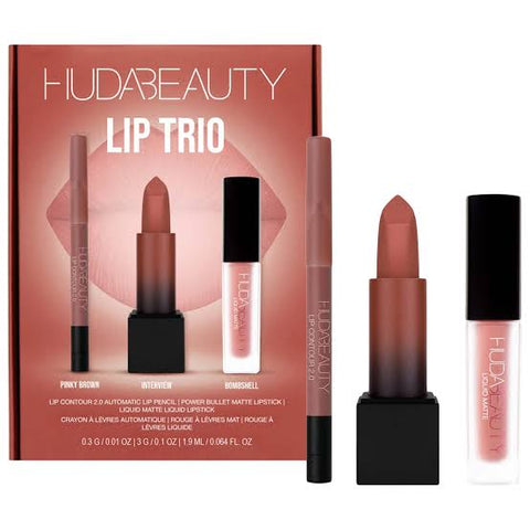 Huda Beauty The Ultimate Lip Trio Set - Bombshell