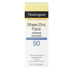 Neutrogena Sheer Zinc Face  Sunscreen Broad Spectrum SPF 50 (59ml)
