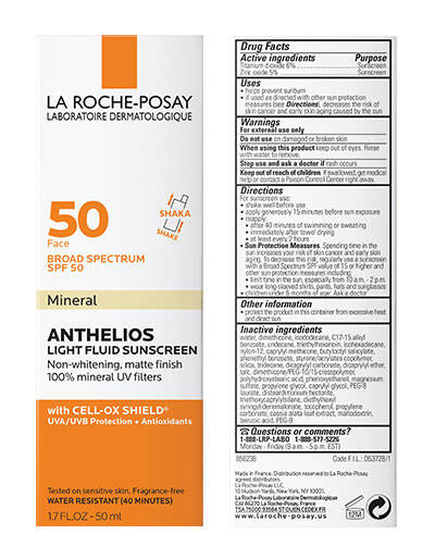 La Roche Posay ANTHELIOS MINERAL ZINC OXIDE SUNSCREEN SPF 50